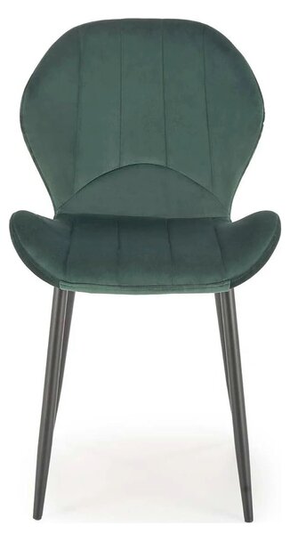 Scaun K538, verde/negru, stofa catifelata/metal, 48x57x85 cm