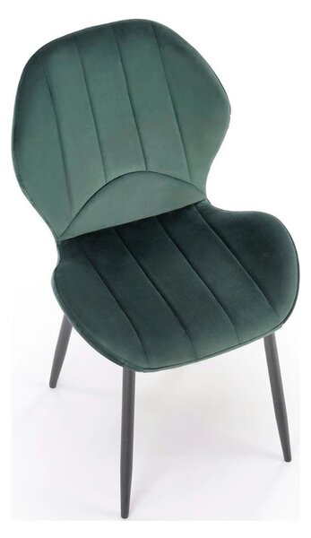 Scaun K538, verde/negru, stofa catifelata/metal, 48x57x85 cm