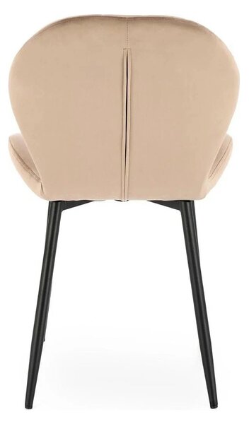 Scaun K538, bej/negru, stofa catifelata/metal, 48x57x85 cm