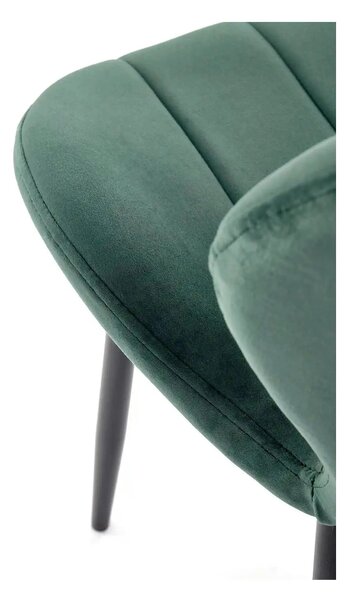 Scaun K538, verde/negru, stofa catifelata/metal, 48x57x85 cm