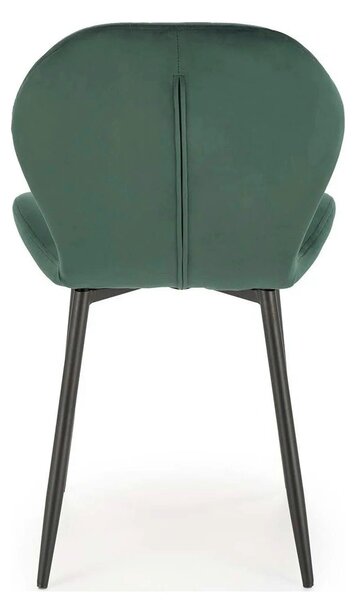 Scaun K538, verde/negru, stofa catifelata/metal, 48x57x85 cm