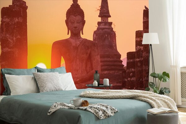 Fototapet Statuia Buddha în mijlocul pietrelor