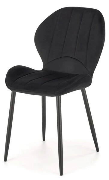 Scaun K538, negru, stofa catifelata/metal, 48x57x85 cm