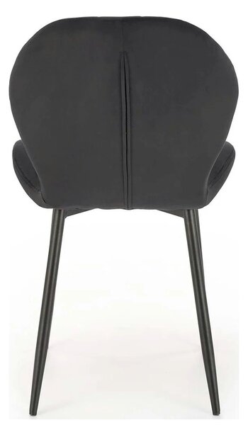 Scaun K538, negru, stofa catifelata/metal, 48x57x85 cm