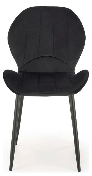 Scaun K538, negru, stofa catifelata/metal, 48x57x85 cm