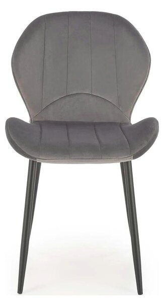 Scaun K538, gri/negru, stofa catifelata/metal, 48x57x85 cm