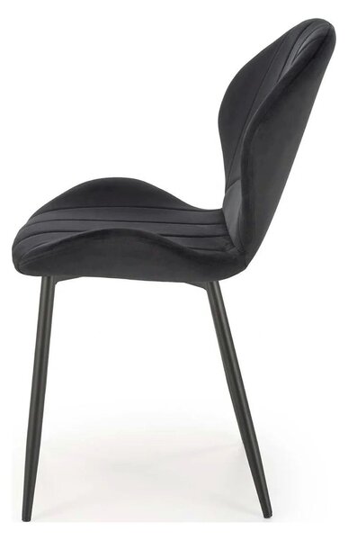 Scaun K538, negru, stofa catifelata/metal, 48x57x85 cm