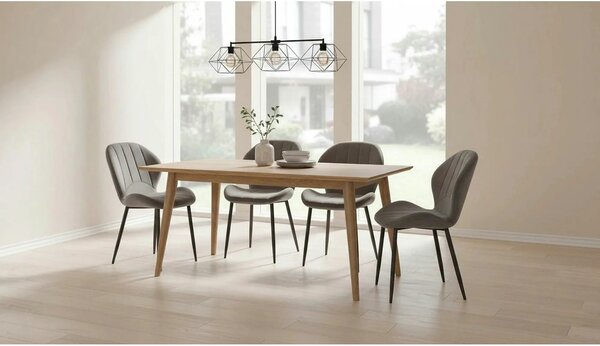 Scaun K538, gri/negru, stofa catifelata/metal, 48x57x85 cm