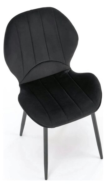 Scaun K538, negru, stofa catifelata/metal, 48x57x85 cm