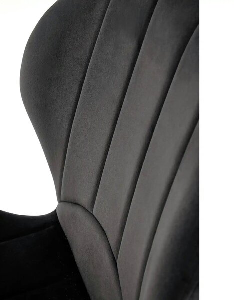 Scaun K538, negru, stofa catifelata/metal, 48x57x85 cm