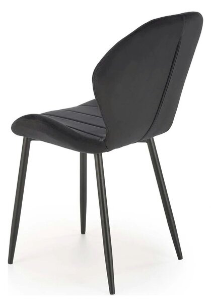 Scaun K538, negru, stofa catifelata/metal, 48x57x85 cm