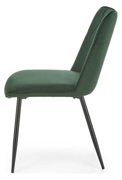 Scaun K539, verde inchis/negru, stofa catifelata/metal, 50x62x84 cm