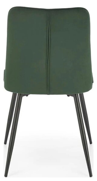 Scaun K539, verde inchis/negru, stofa catifelata/metal, 50x62x84 cm