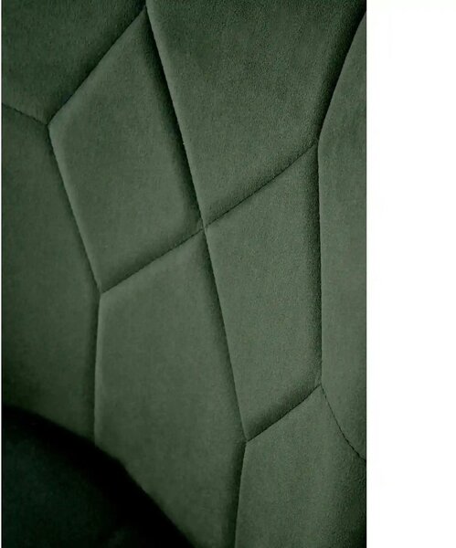 Scaun K539, verde inchis/negru, stofa catifelata/metal, 50x62x84 cm