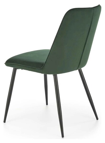 Scaun K539, verde inchis/negru, stofa catifelata/metal, 50x62x84 cm