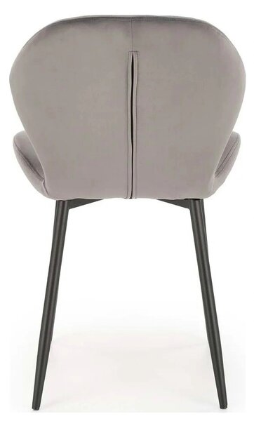 Scaun K538, gri/negru, stofa catifelata/metal, 48x57x85 cm