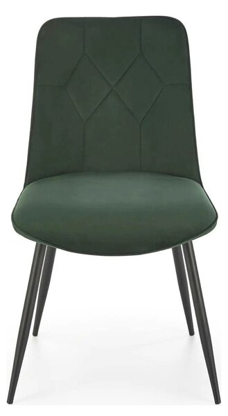 Scaun K539, verde inchis/negru, stofa catifelata/metal, 50x62x84 cm