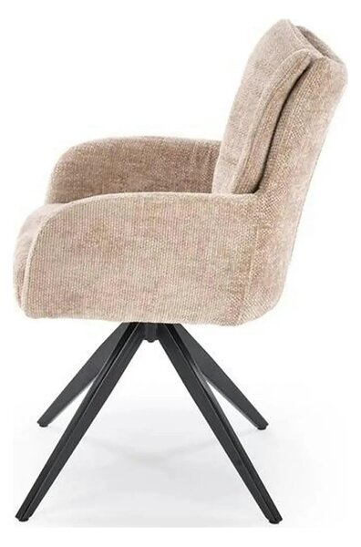 Scaun rotativ K540, bej/negru, stofa clasica/metal, 60x63x89 cm