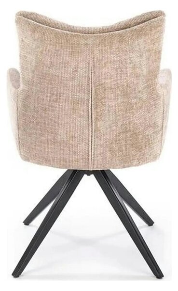 Scaun rotativ K540, bej/negru, stofa clasica/metal, 60x63x89 cm
