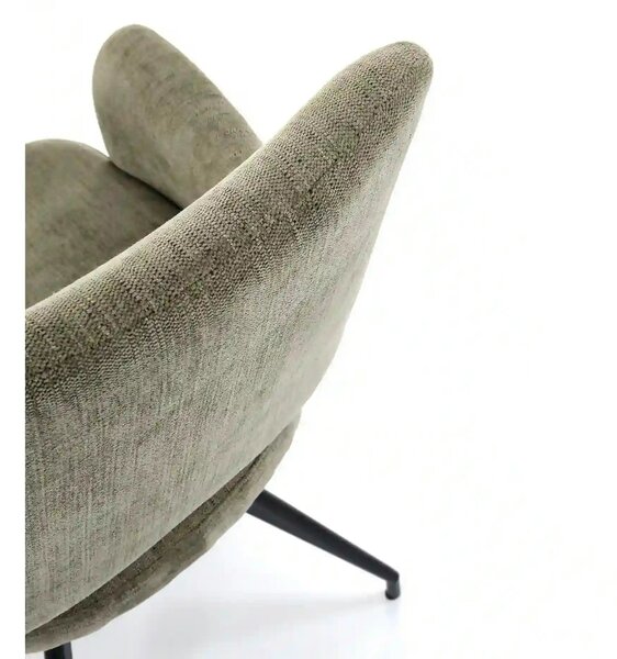 Scaun rotativ K542, verde/negru, stofa clasica/metal, 58x64x88 cm