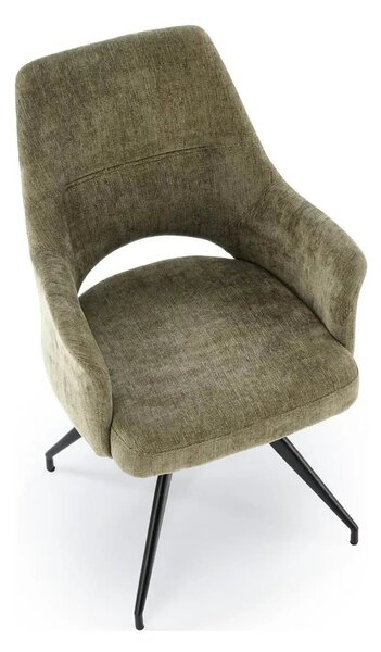 Scaun rotativ K542, verde/negru, stofa clasica/metal, 58x64x88 cm