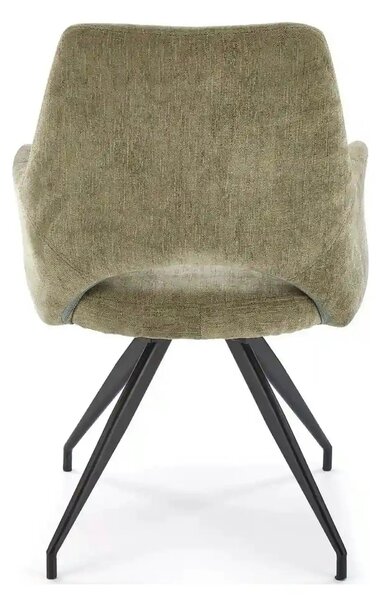 Scaun rotativ K542, verde/negru, stofa clasica/metal, 58x64x88 cm
