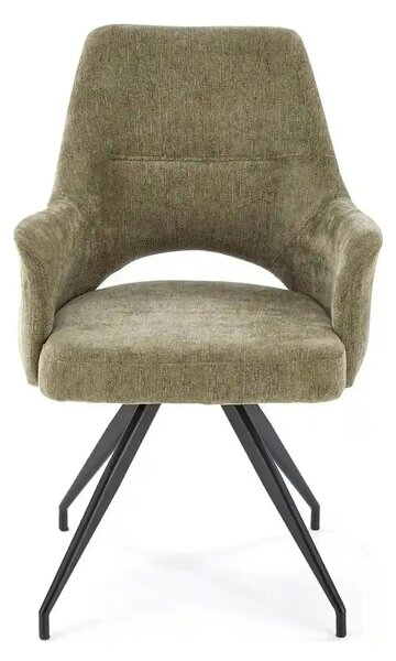 Scaun rotativ K542, verde/negru, stofa clasica/metal, 58x64x88 cm