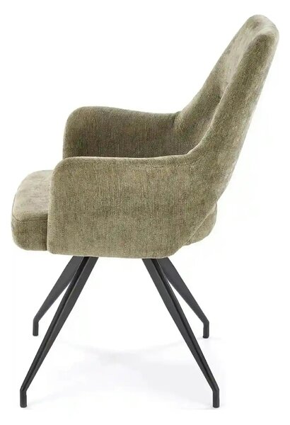 Scaun rotativ K542, verde/negru, stofa clasica/metal, 58x64x88 cm