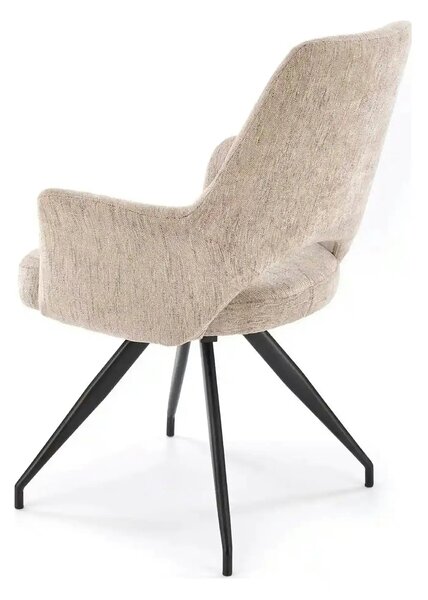 Scaun rotativ K542, bej/negru, stofa clasica/metal, 58x64x88 cm