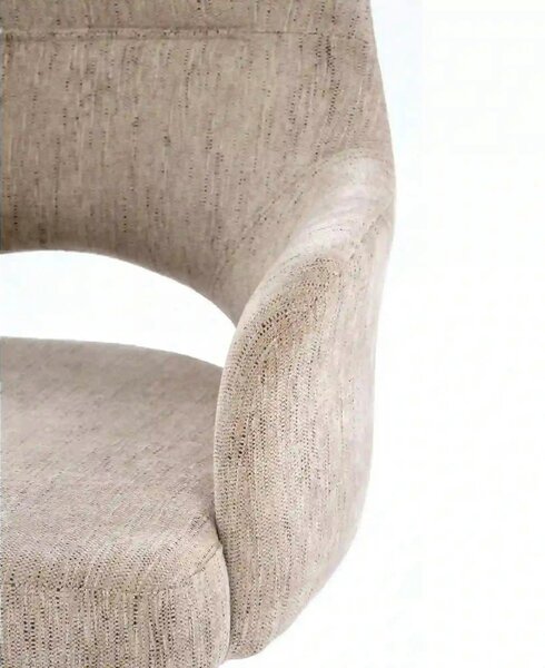 Scaun rotativ K542, bej/negru, stofa clasica/metal, 58x64x88 cm