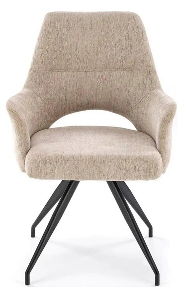 Scaun rotativ K542, bej/negru, stofa clasica/metal, 58x64x88 cm
