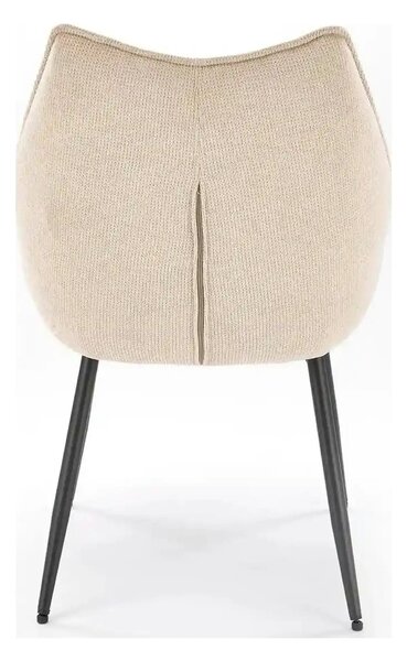 Scaun bej tapitat K543, stofa clasica/metal, 55x60x87 cm