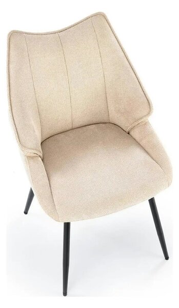 Scaun bej tapitat K543, stofa clasica/metal, 55x60x87 cm