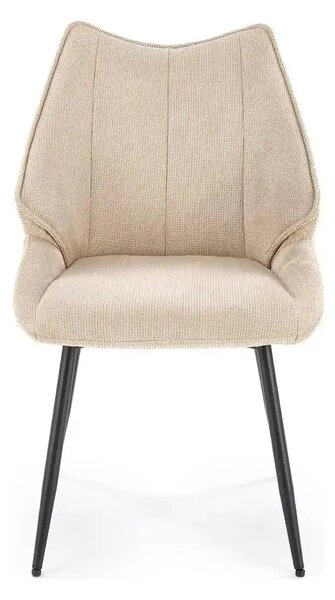 Scaun bej tapitat K543, stofa clasica/metal, 55x60x87 cm