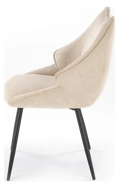 Scaun bej tapitat K543, stofa clasica/metal, 55x60x87 cm