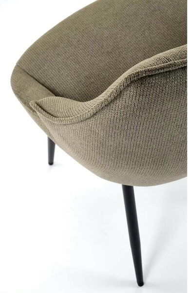 Scaun K543, verde/negru, stofa clasica/metal, 55x60x87 cm
