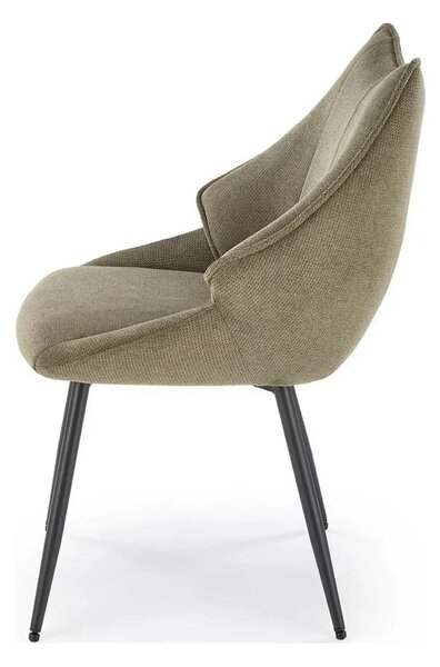 Scaun K543, verde/negru, stofa clasica/metal, 55x60x87 cm