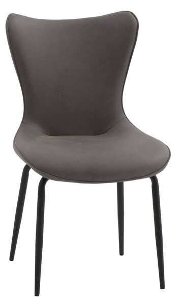 SET 4 Scaune Vespa, structura metalica, imitatie piele intoarsa - GRI - IMITATIE PIELE INTOARSA - NEGRU