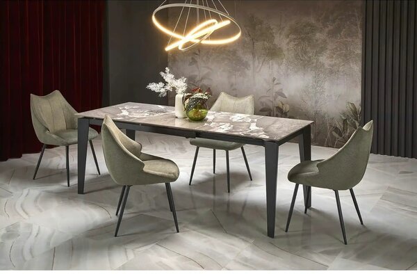 Scaun K543, verde/negru, stofa clasica/metal, 55x60x87 cm