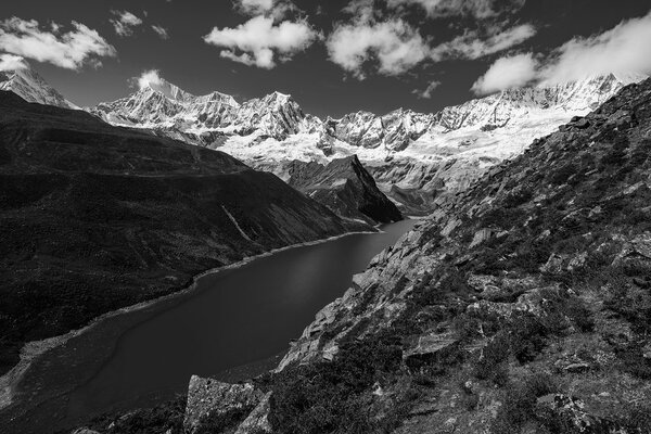 Fototapet parcul Patagonia din Argentina în alb-negru
