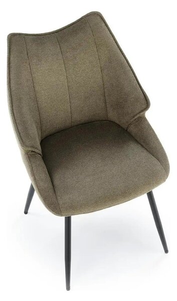 Scaun K543, verde/negru, stofa clasica/metal, 55x60x87 cm
