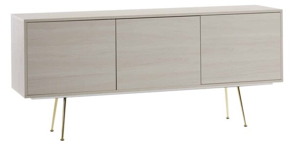 Comoda TV Limo ,picioare aurii ,deschidere push-pull - ALB ARTAR