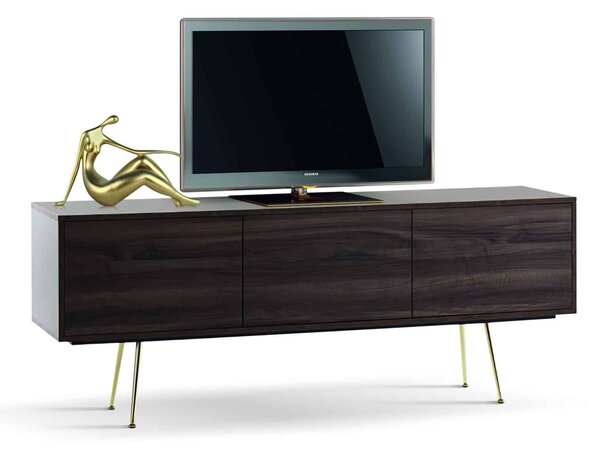 Comoda TV Limo ,picioare aurii ,deschidere push-pull - ALB ARTAR
