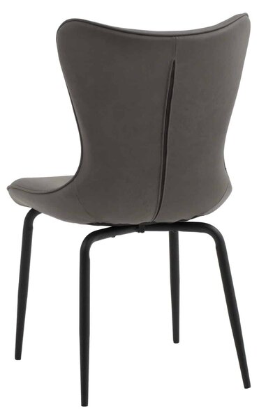 SET 4 Scaune Vespa, structura metalica, imitatie piele intoarsa - GRI - IMITATIE PIELE INTOARSA - NEGRU