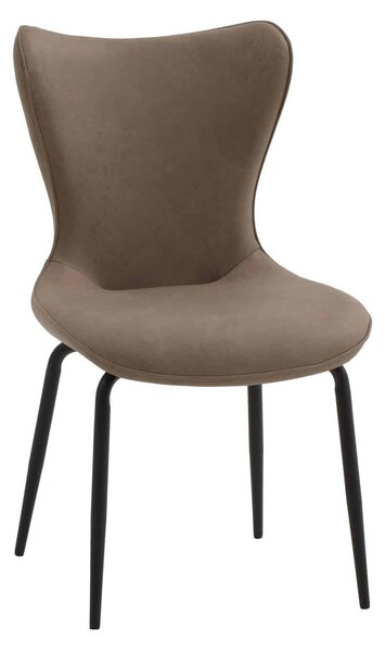 SET 4 Scaune Vespa, structura metalica, imitatie piele intoarsa - GRI - IMITATIE PIELE INTOARSA - NEGRU