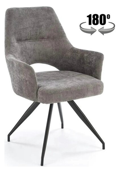Scaun rotativ K542, gri/negru, stofa clasica/metal, 58x64x88 cm