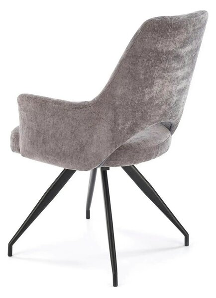 Scaun rotativ K542, gri/negru, stofa clasica/metal, 58x64x88 cm