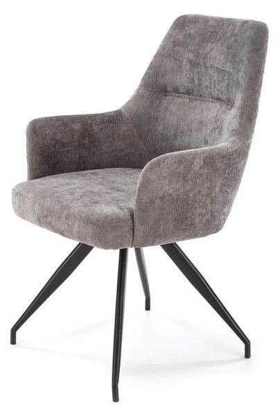 Scaun rotativ K542, gri/negru, stofa clasica/metal, 58x64x88 cm