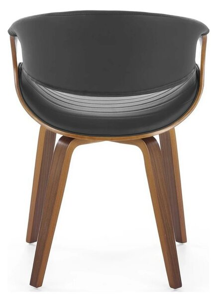 Scaun picioare lemn K544, negru/nuc, piele ecologica/placaj, 55x55x77