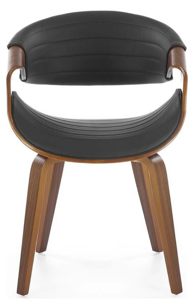 Scaun picioare lemn K544, negru/nuc, piele ecologica/placaj, 55x55x77